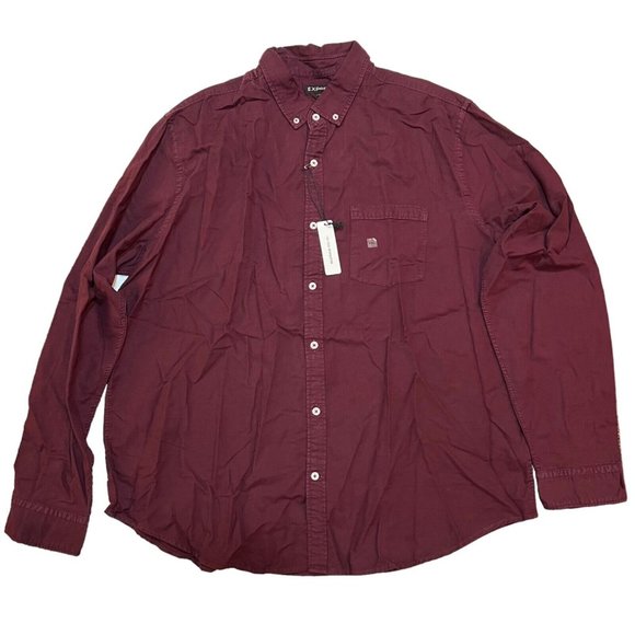 Express Other - NWT EXPRESS Men's Cotton Shirt Sz XXL Burgundy Purple #20280